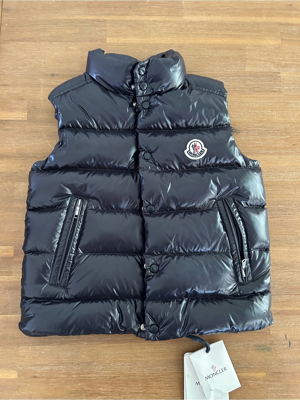 Moncler Black Shiny Puffer Vest